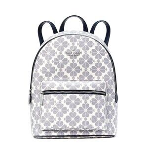 New Kate Spade Spade Flower Medium Backpack Signature Logo Navy Multi